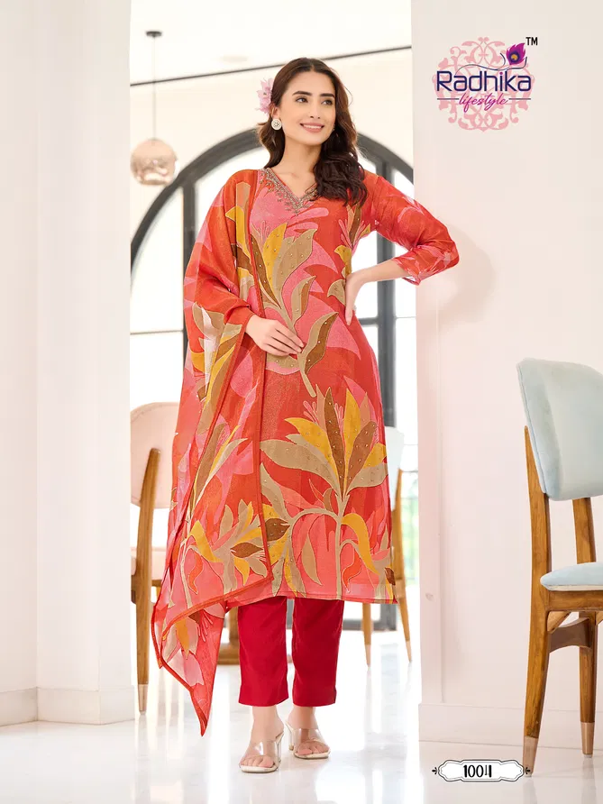 Womaniya Vol 1 By Radhika Schimmer Digital Printed Kurti With Bottom Dupatta Wholesale Online